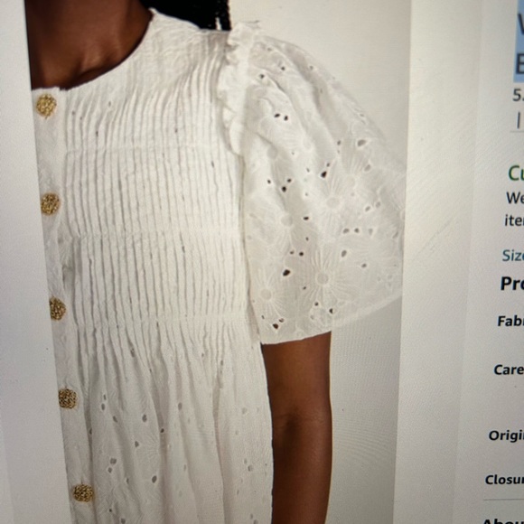 NWOT English Factory White Eyelet Dress - Picture 4 of 12